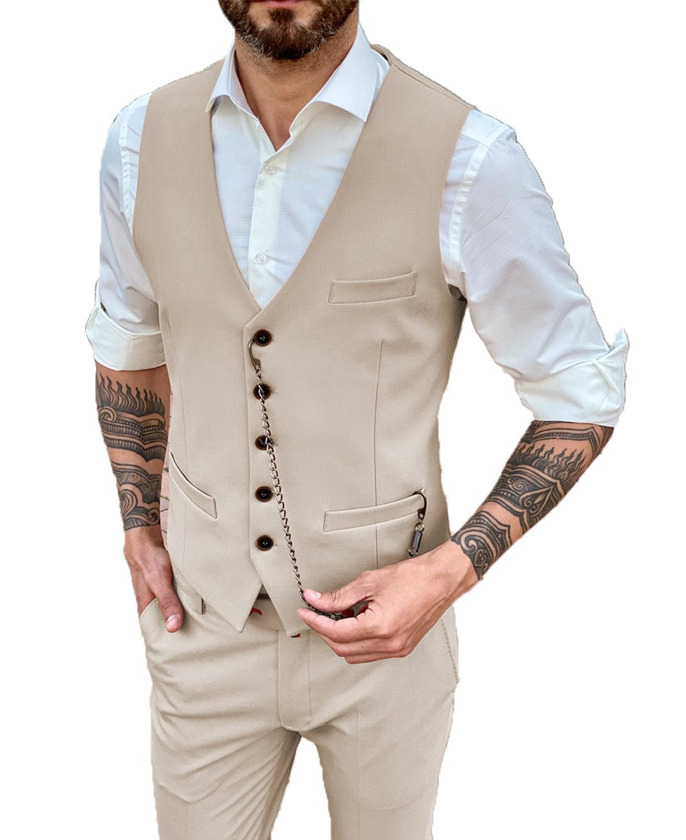 Mens tan vest and on sale pants