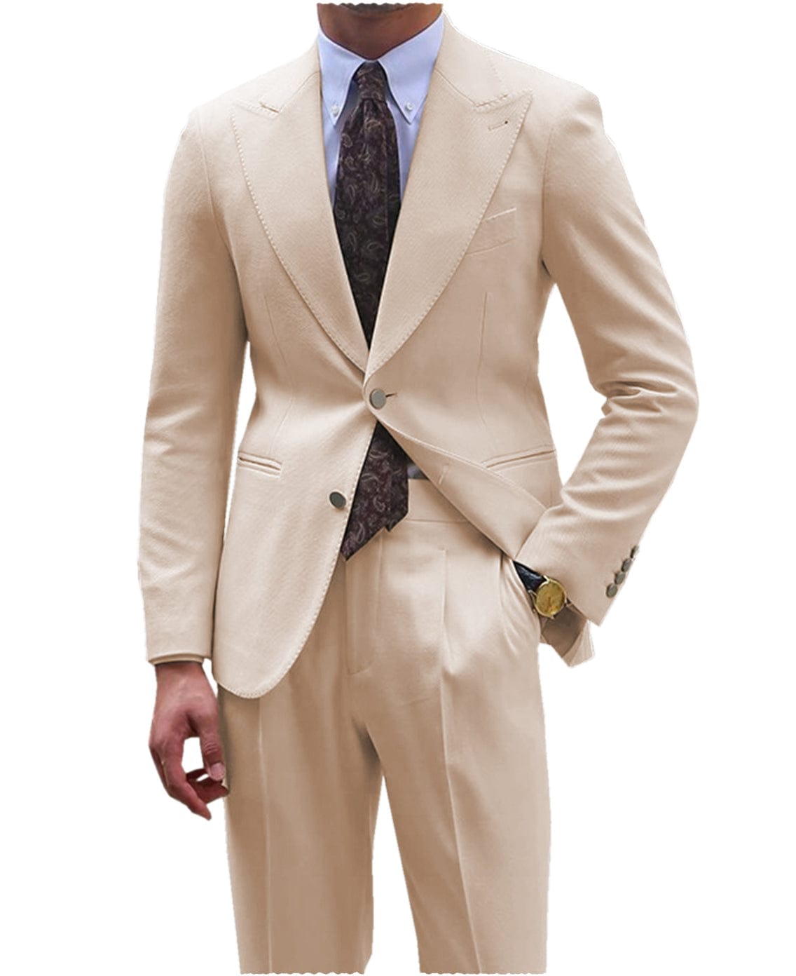 Beige mens hot sale suit jacket