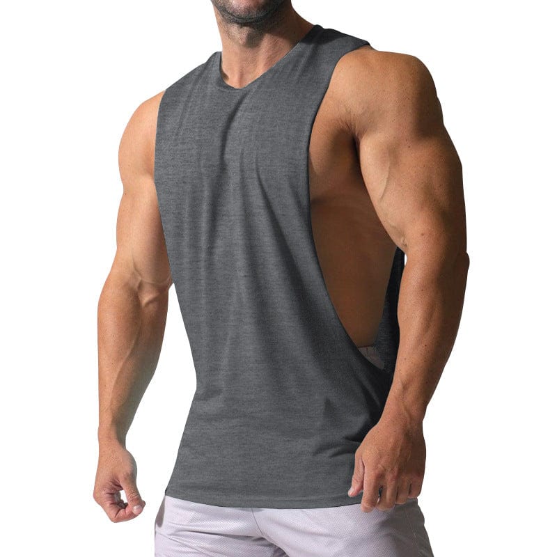 Men's Sports Casual Solid Color Sleeveless Waistcoat T Shirt