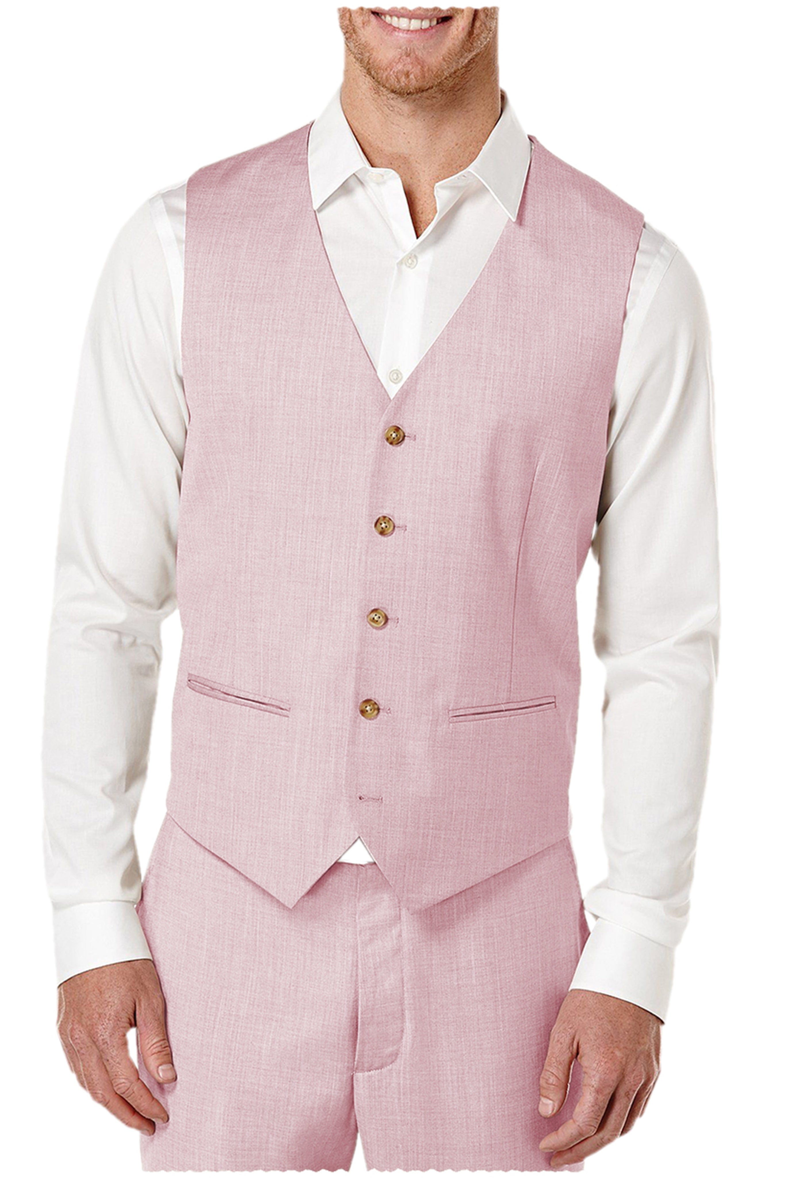 aesido 2 Pieces Single Brasted V Neck Men's Vest (Waistcoat+Pants)