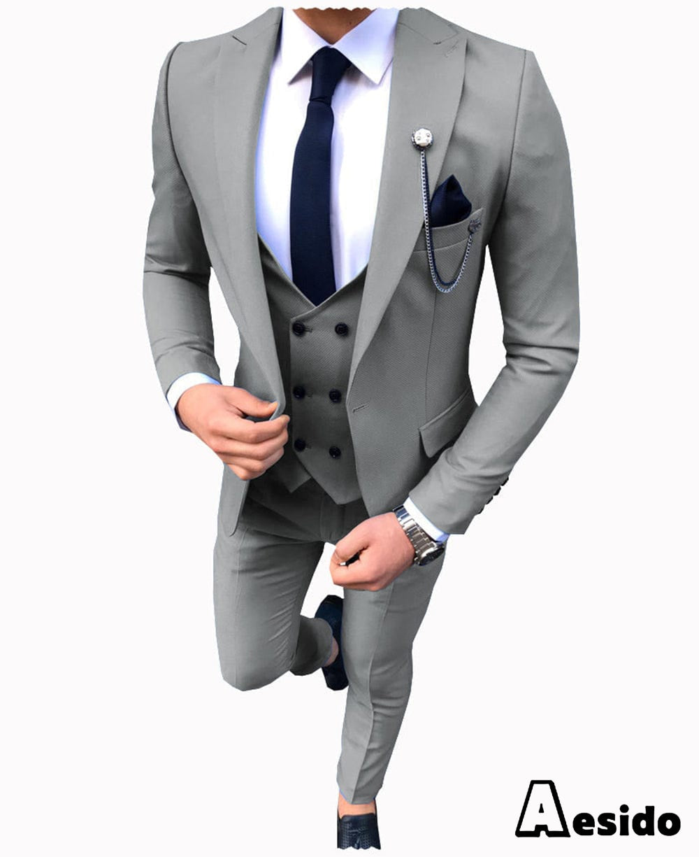 WPYYI 3 Piece Men's Wedding Suit Fashion Men's Slim Solid Color Business  Office Suit Men Blazer+ Pants + Vest (Color : Light Brown, Size : XL for 65  to 70 kg) : : Clothing, Shoes & Accessories