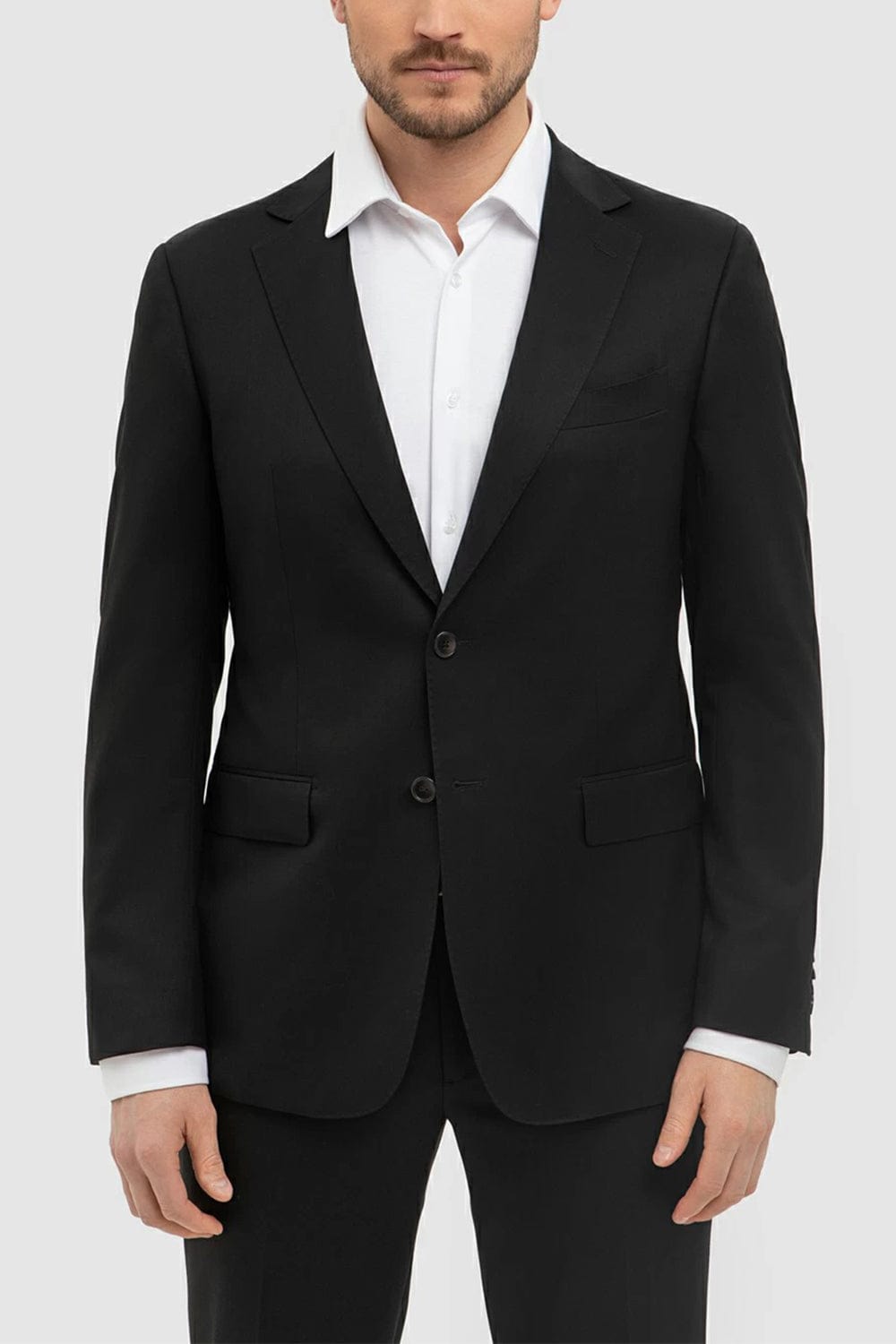 aesido Black 2 Piece Notch Lapel Double Button Men's Suit (Blazer+Pants)