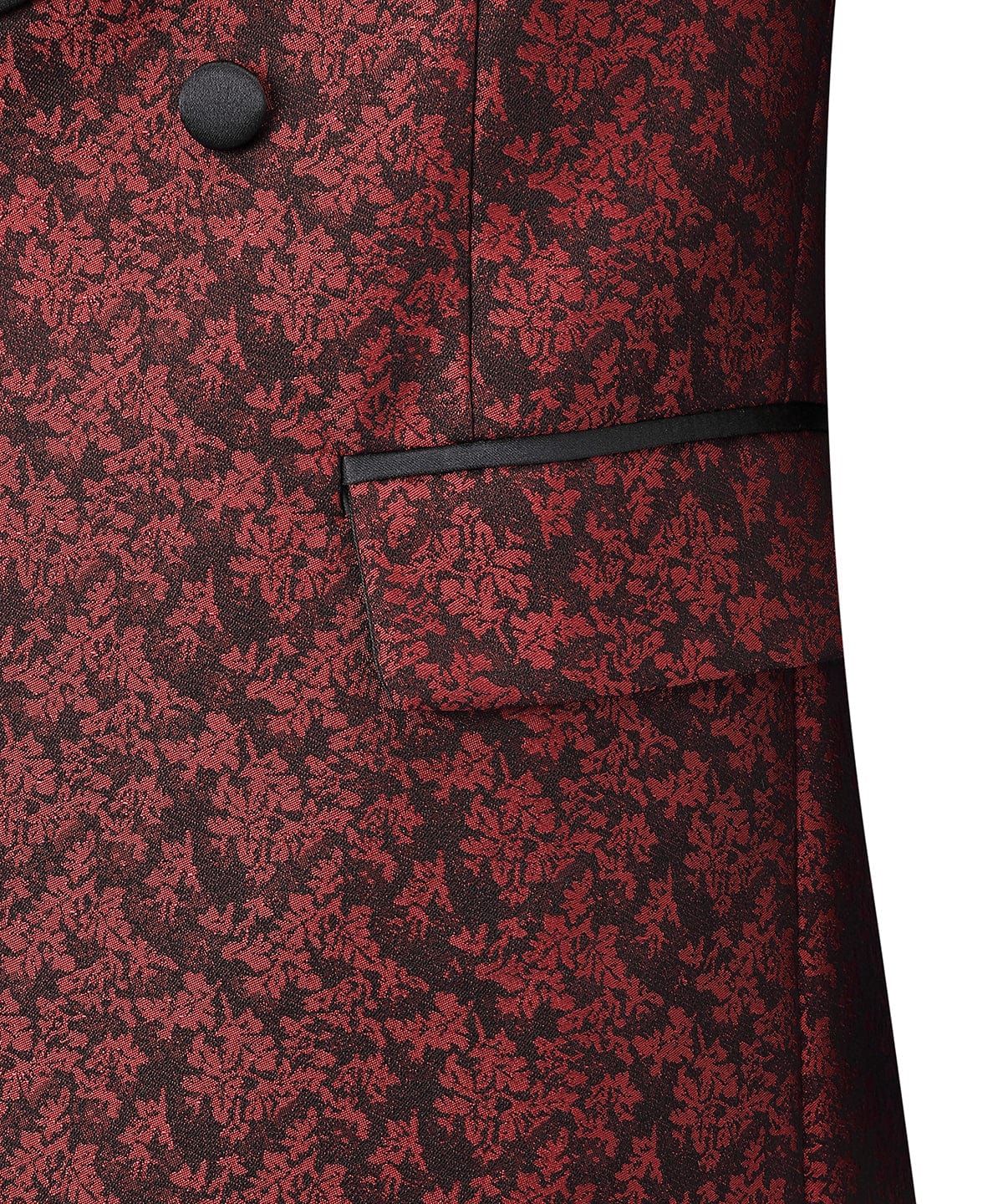 aesido Burgundy Patterned Shawl Lapel 3 Pieces Mens Suit Tuxedos (Blazer+vest+Pants)