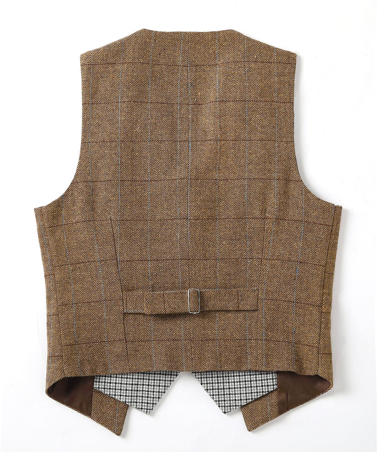 aesido Double Collar Plaid Notch Lapel Waistcoat