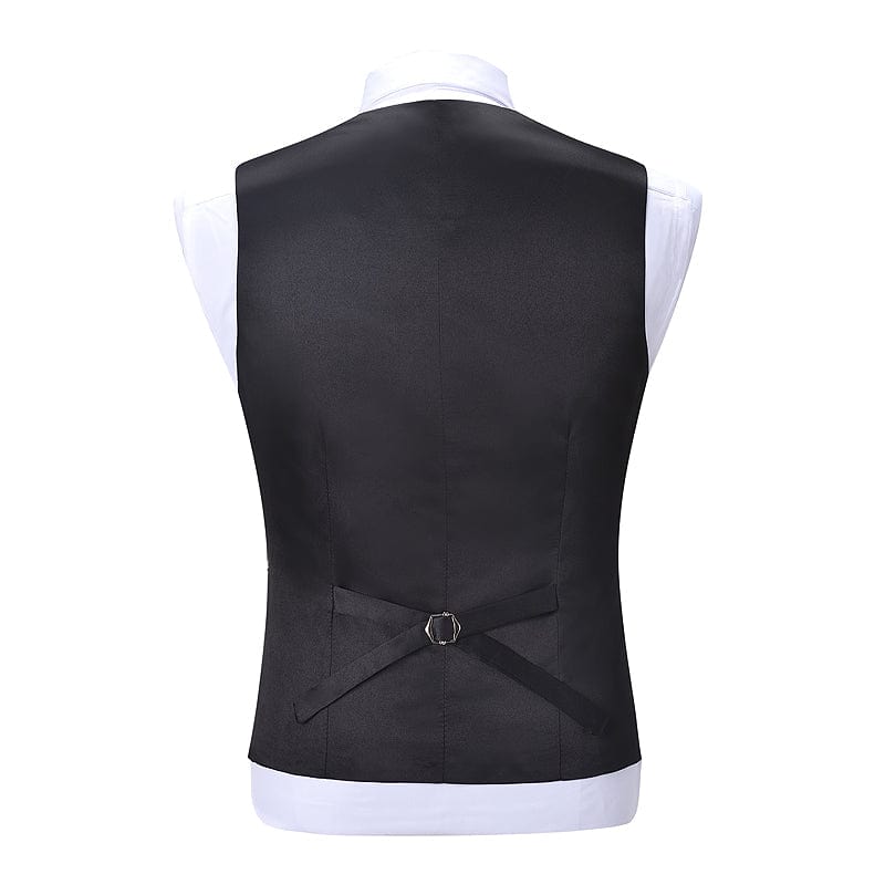 aesido Formal Men's Suit Vest Patterned Shawl Lapel Waistcoat