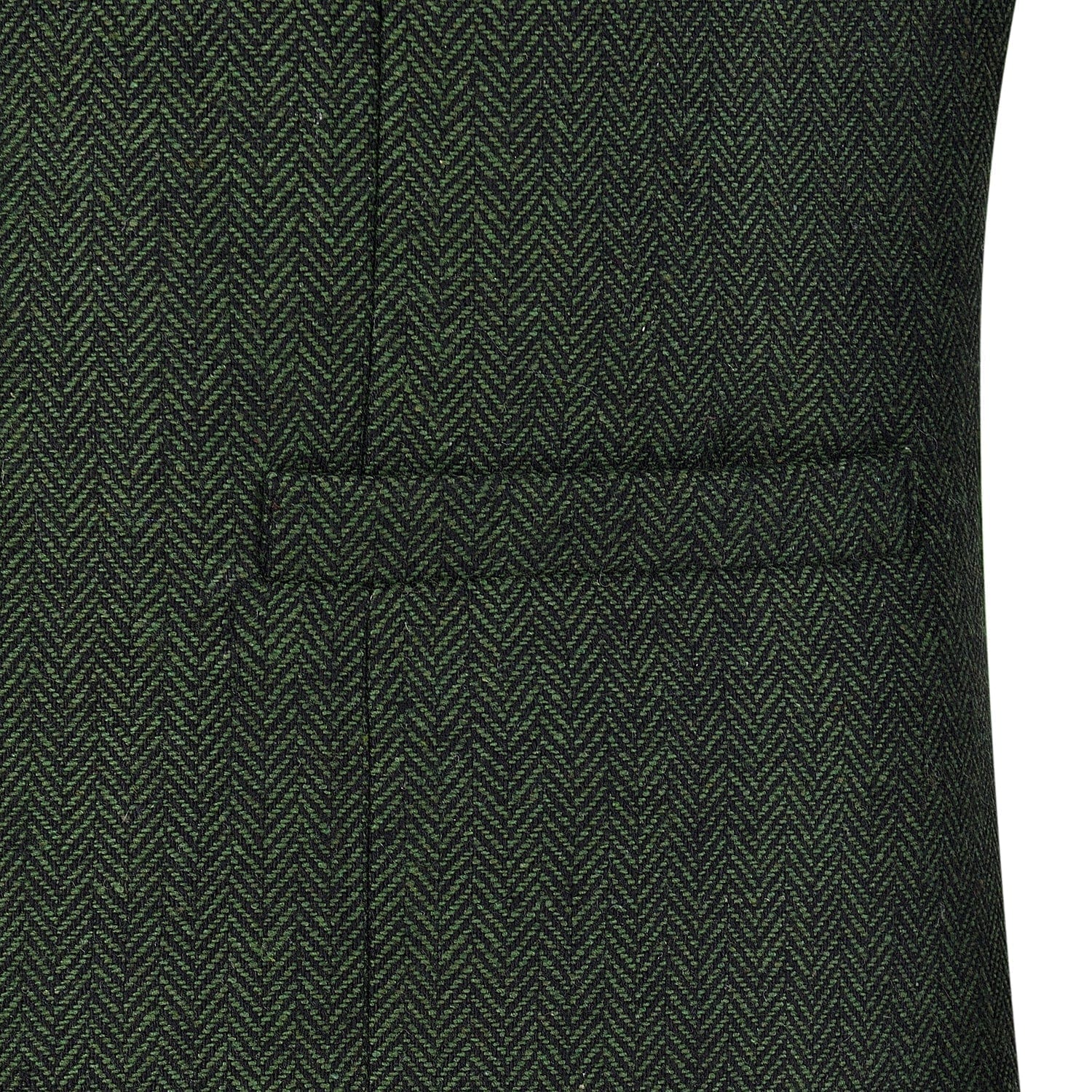 aesido Green Herringbone V Neck Waistcoat