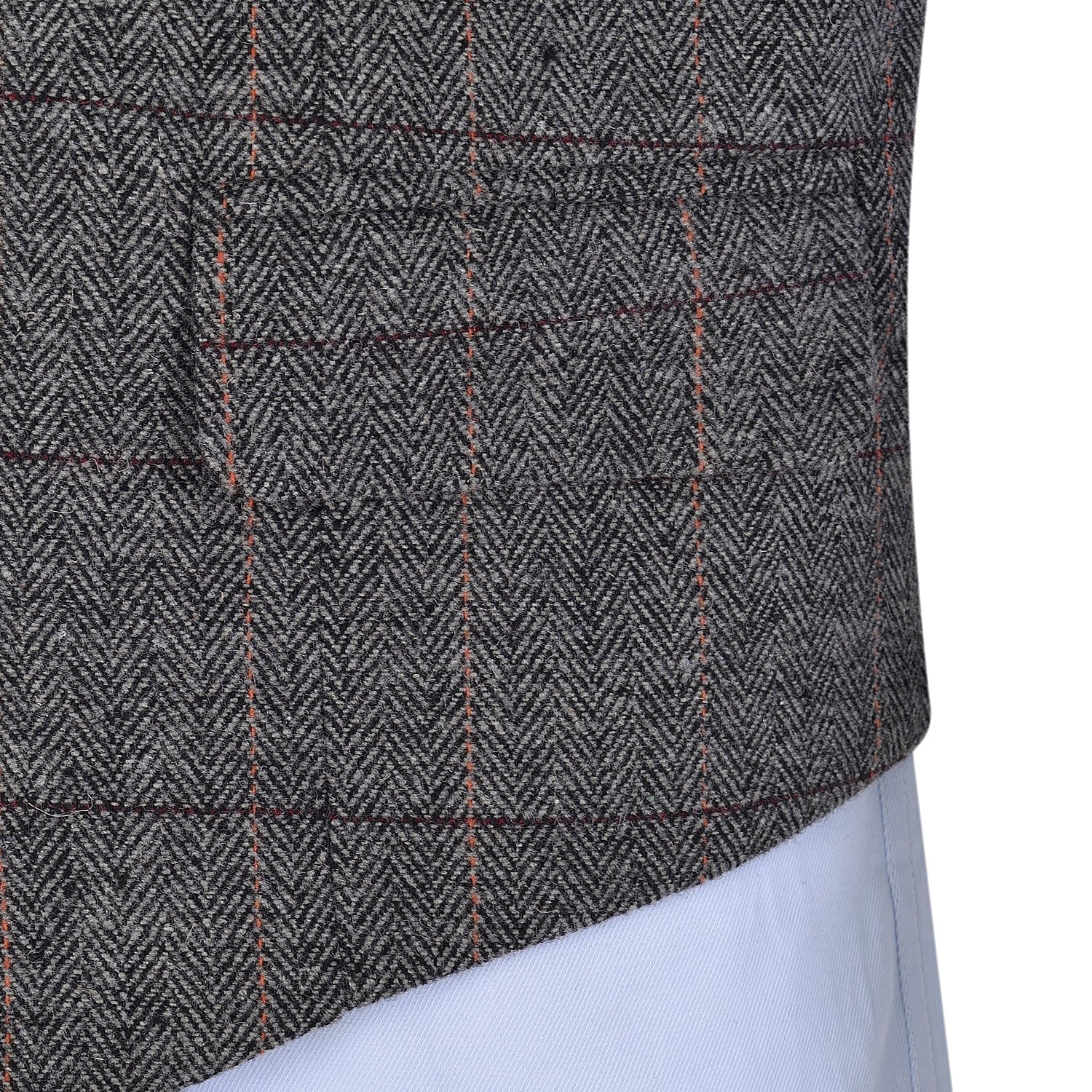 aesido Grey Casual Men's Suit Vest Plaid Notch Lapel Waistcoat