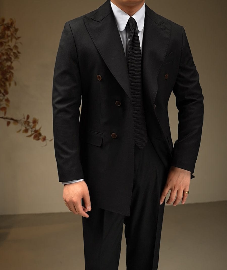 aesido Grey Double Breasted Men's Suit Business Banquet Wedding Groom Dress