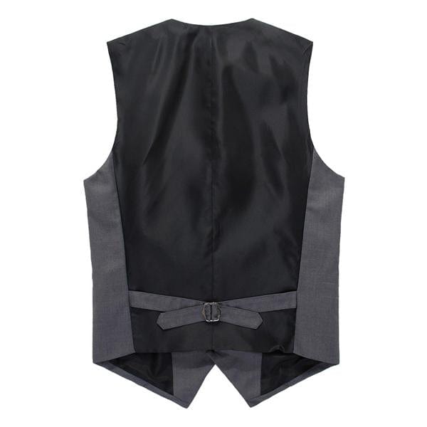 aesido Grey Men's V-Neck Single Breasted Suit Vest