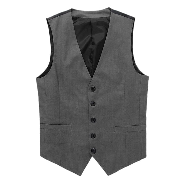 aesido Grey Men's V-Neck Single Breasted Suit Vest