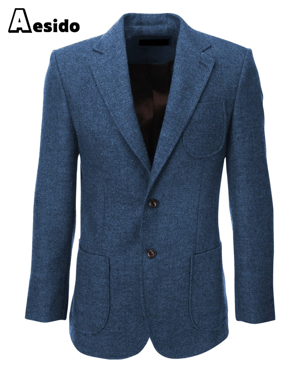 aesido Men‘s Double Button Notch Lapel Blazer