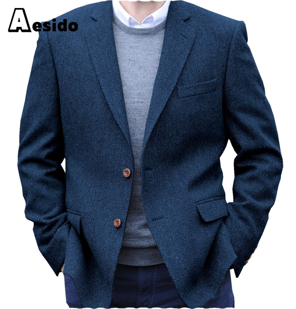 aesido Men's Notch Lapel Blazer