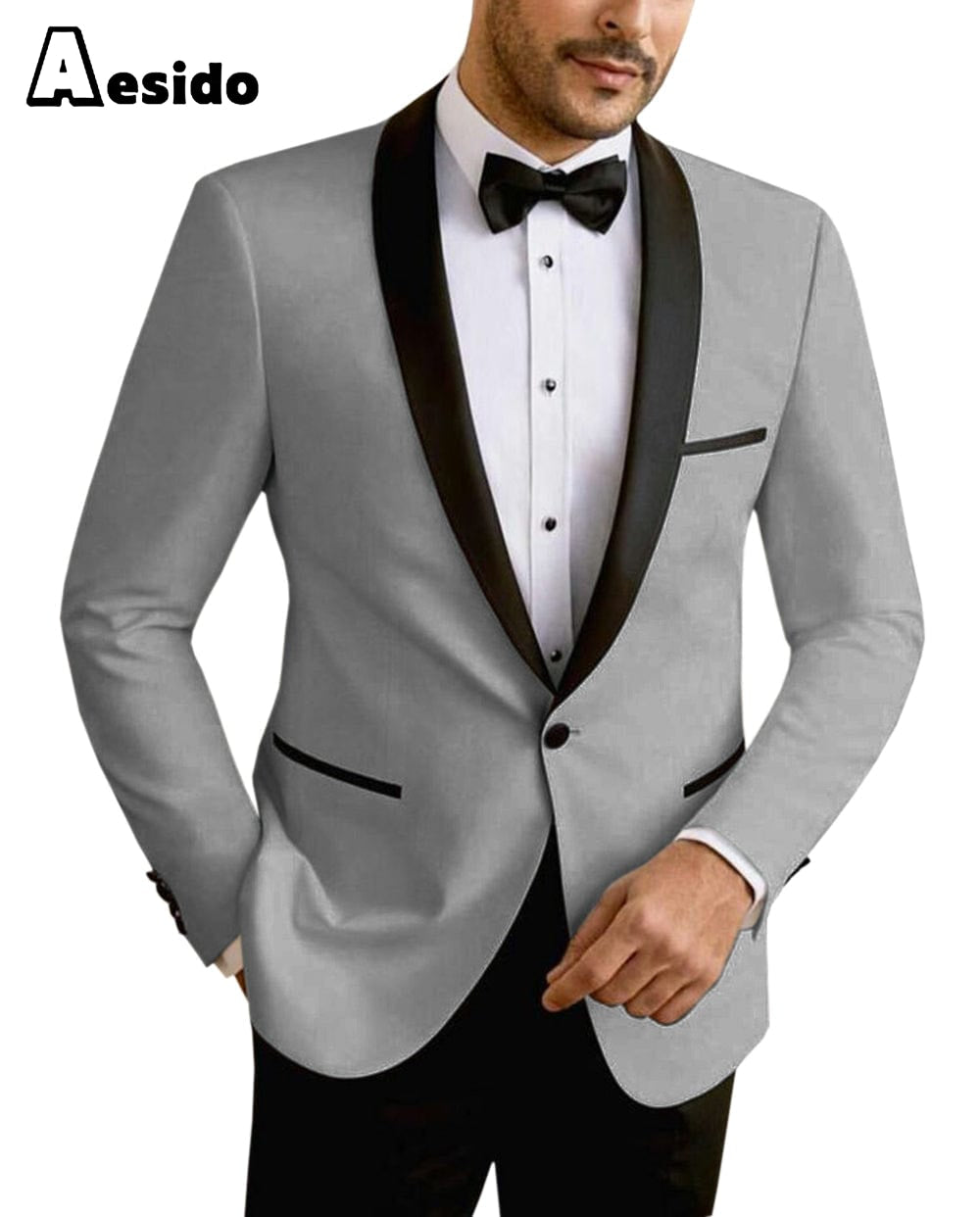 aesido Men's Shawl Lapel  Blazer For Party