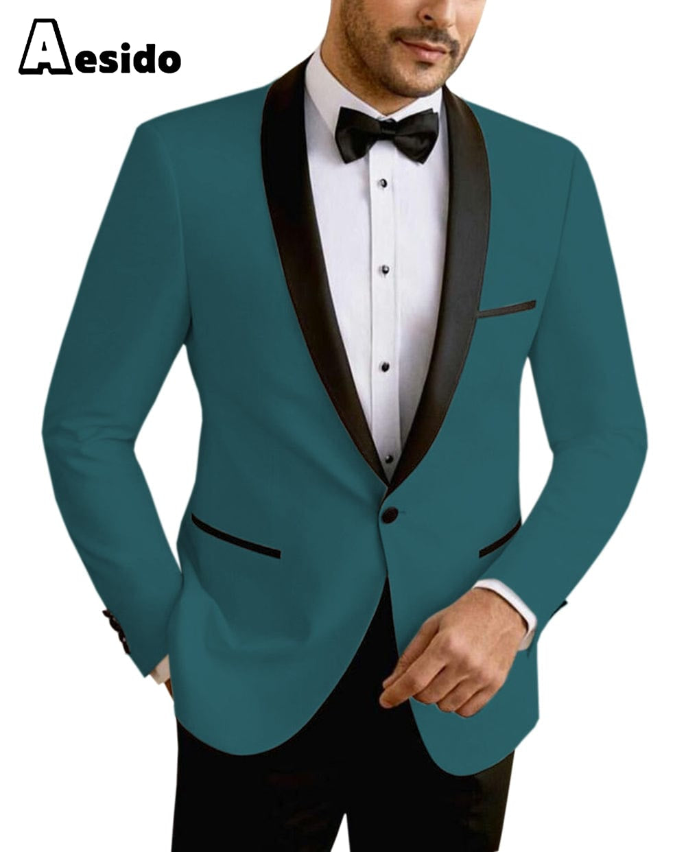 aesido Men's Shawl Lapel  Blazer For Party