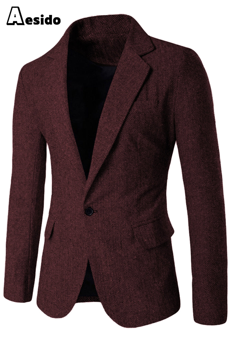 aesido Men's Single Button Blazer