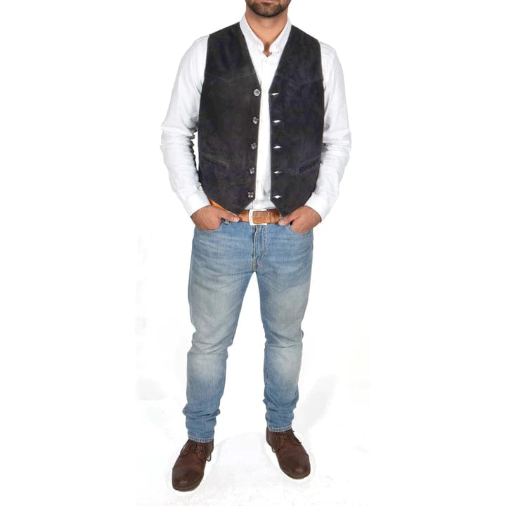 aesido Men's Vest V Lapel Waistcoat