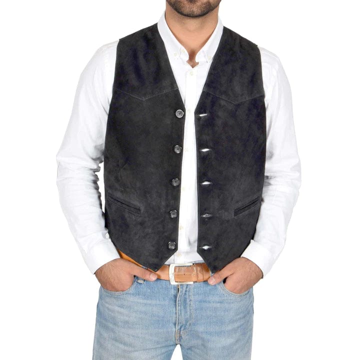 aesido Men's Vest V Lapel Waistcoat