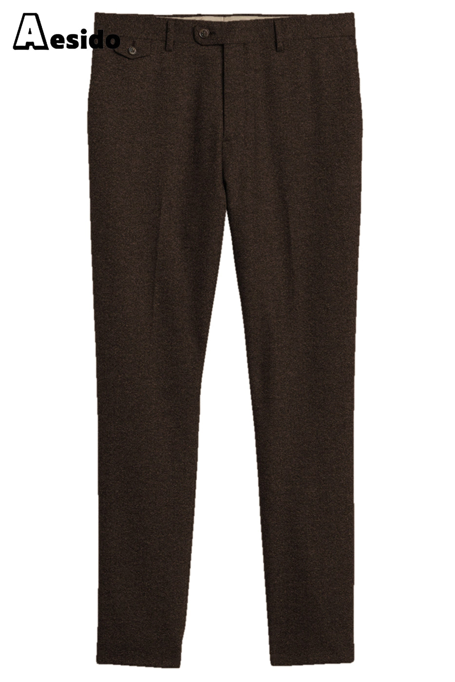 aesido Men's Wool Tweed Trousers