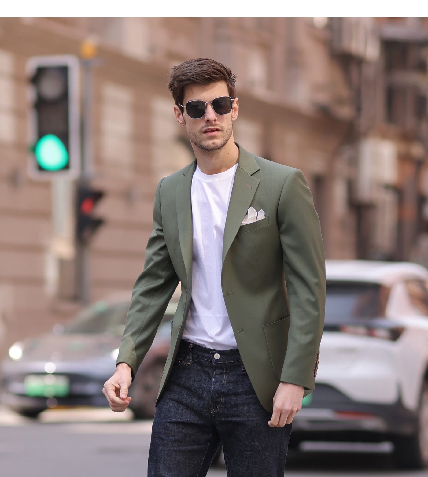 aesido Olive Green Casual Jacket Spring And Summer Thin Light Mature Style High Quality Fashion Men's Blazer