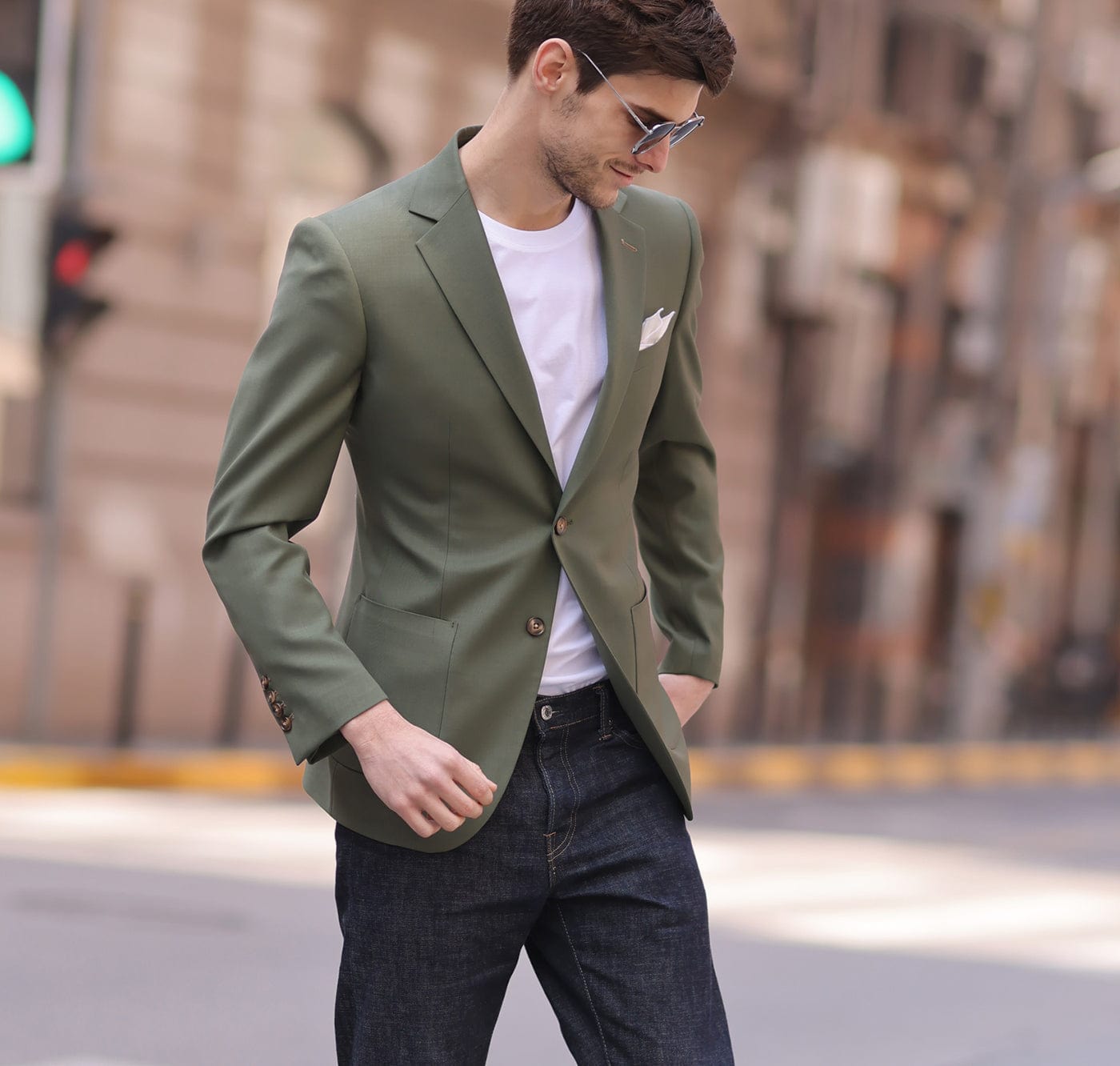 aesido Olive Green Casual Jacket Spring And Summer Thin Light Mature Style High Quality Fashion Men's Blazer