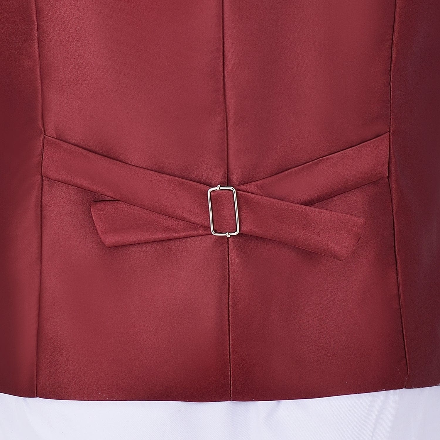 aesido Red Herringbone V Neck Waistcoat