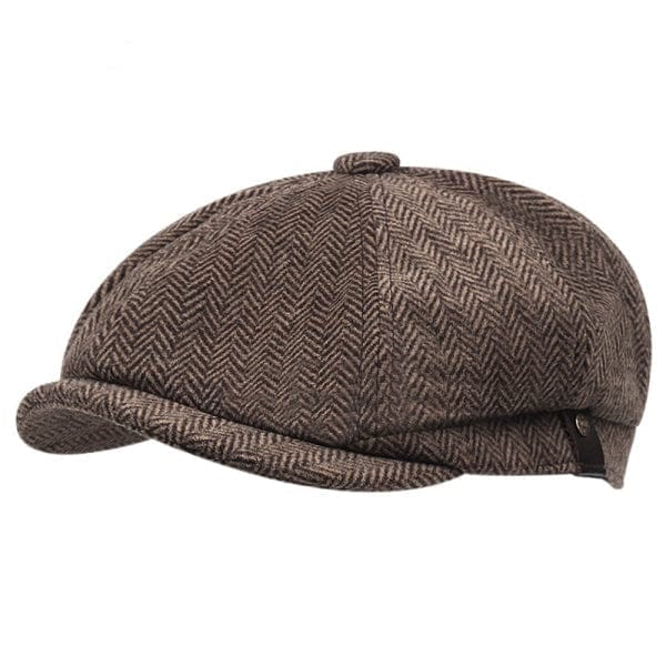 aesido Retro Hat Man Literary Fashion Herringbone Octagonal Hat