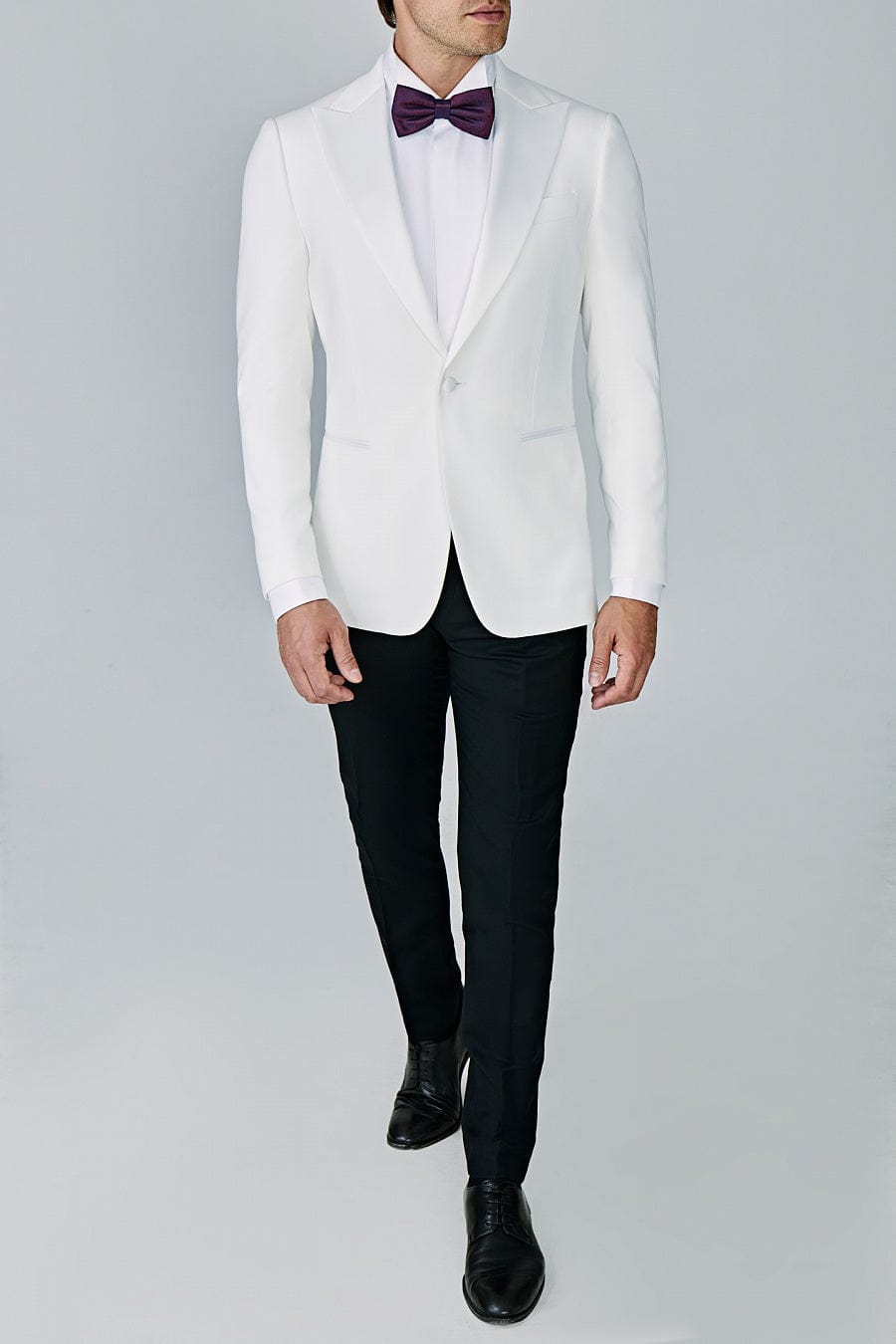 aesido White Peak Lapel Single Button Mens Blazer